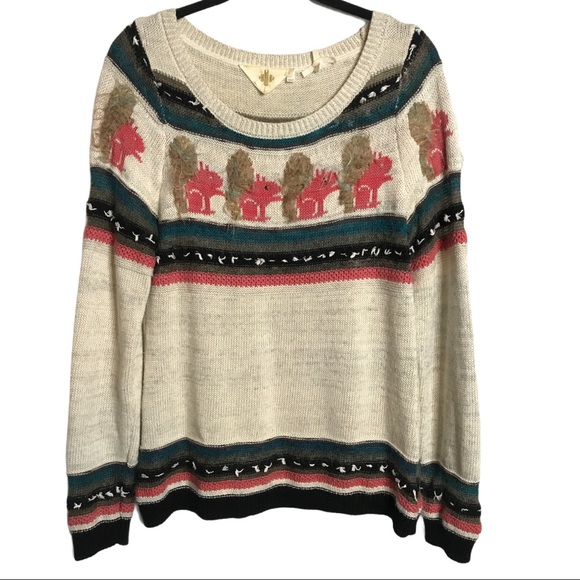Hwr Anthropologie Squirrel Sweater Long 